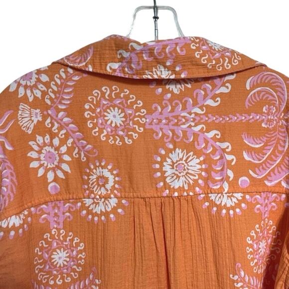 Lilly Pulitzer Kwitney Long Sleeve V Neck Button Front Coverup Tunic Medium - Picture 8 of 11